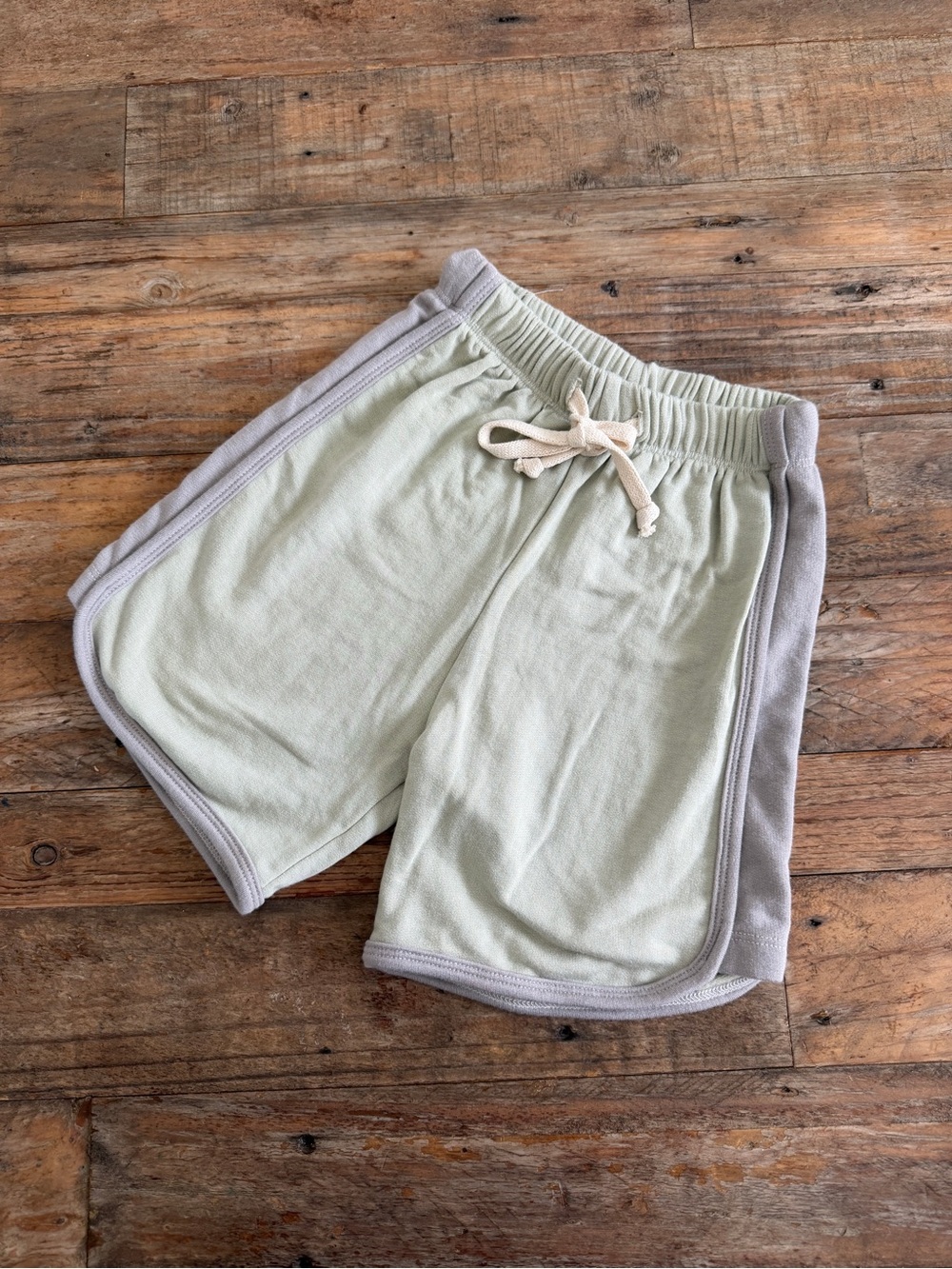 Fairwell Light Sage Shorts with Gray Trim